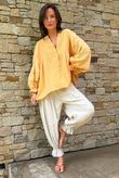 Mimi Pillow Cotton Batwing Blouse Tuscan Sun